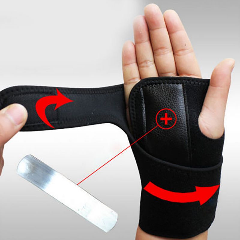 1pc Nuttig Spalk Verstuikingen Artritis Band Riem Carpaal Tunnel Hand Polssteun Brace Effen Zwart multi-color