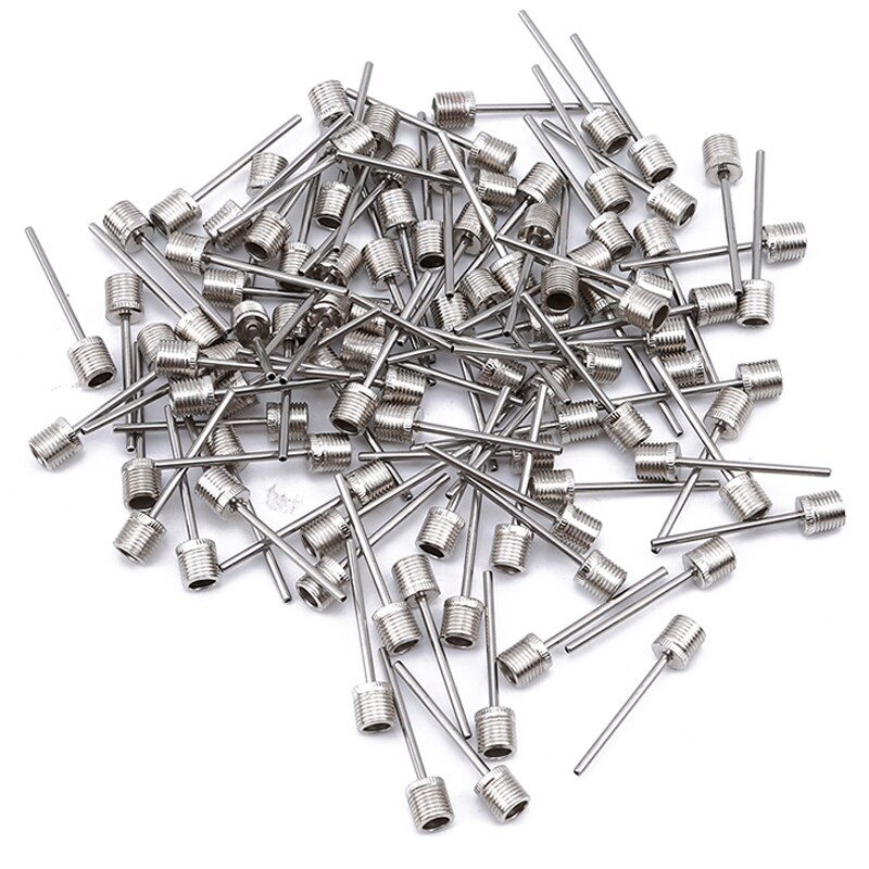 100 PCS Sports Ball Inflating Pump Needle For Football Basketball Soccer Inflatable Air Valve Adaptor Stainless Steel Pump Pin