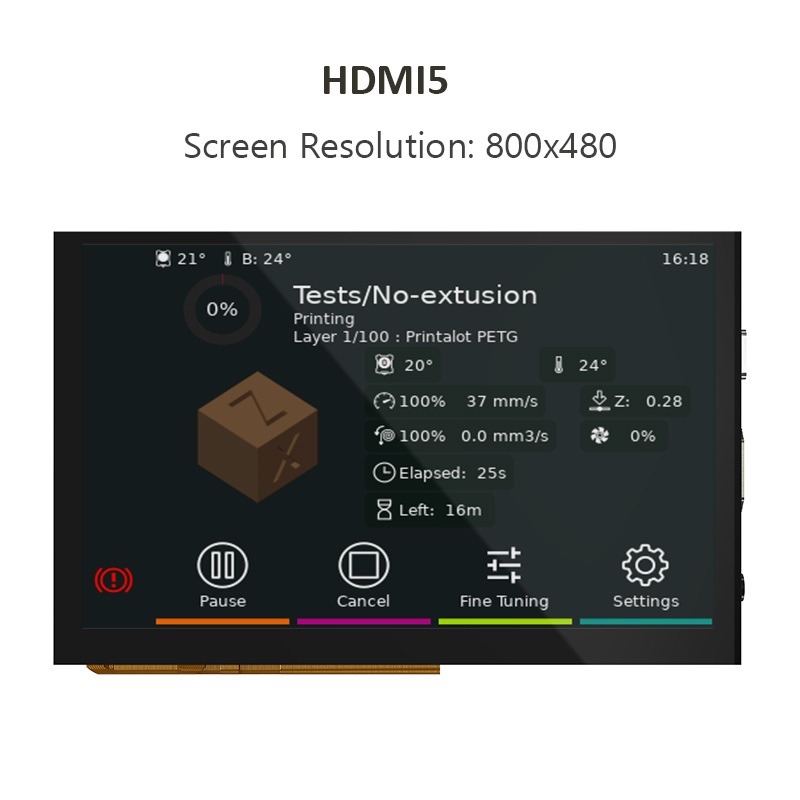 BIGTREETECH HDMI7 HDMI5 Touchscreen 7 '' 1024x600 HDMI IPS Display Capacitief voor Raspberry Pi4 Mini PC Monitor 3D Printer Onderdelen: Rood