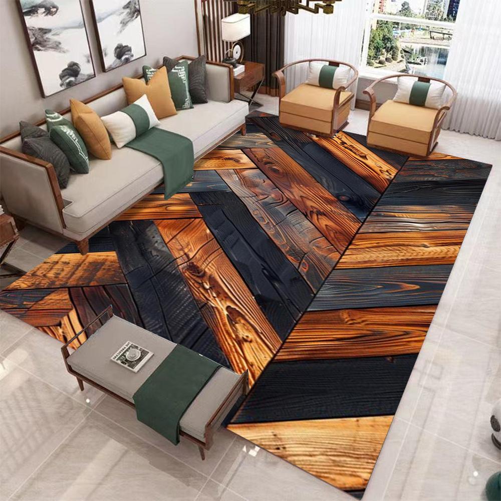 Holz gemusterter Teppich Baum Holzboden Teppich Wohnzimmer Dekoration Teppich Heimat Dekor Teppich Anti-Rutsch-Fußmatt Eingangsteppich: 122x183cm / verrotten