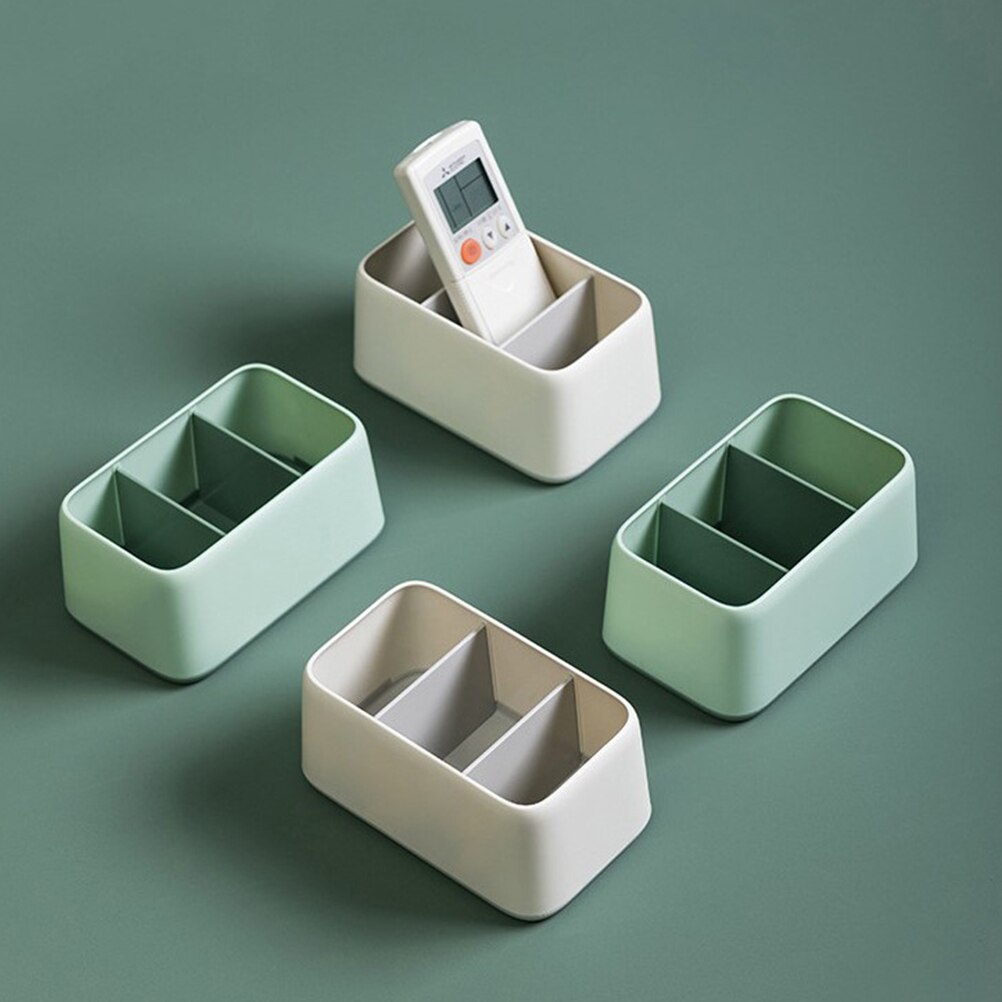 Media Accessory Storage Holder Desk Organizers 3 Compartments Storage Container