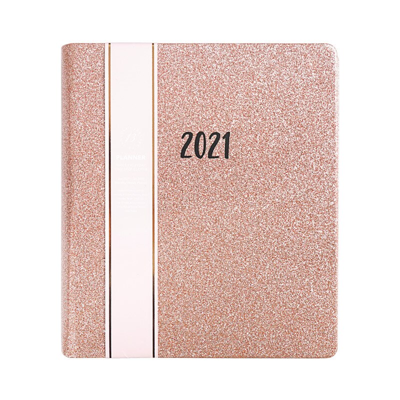 English Planner B5 Notebook Business Coil Notebook Daily Weekly Monthly Plan Notepad Office School Stationery Supplies: KJ-0518-pink