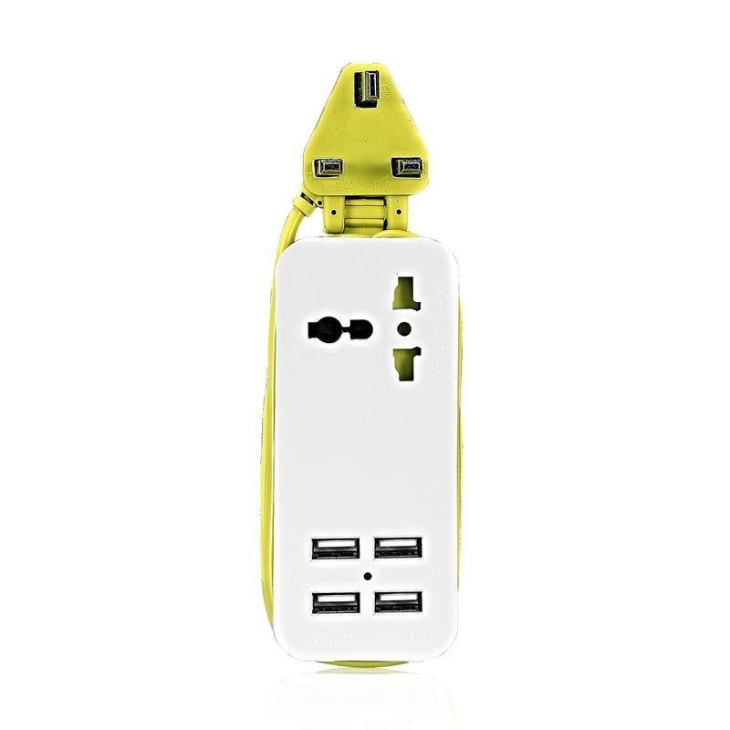EU Power Strip With USB Portable Extension Socket US UK European Plug 1.5m Cable Power Strip Travel Adapter Smart Phone Charger: UK Plug 1 ac socket