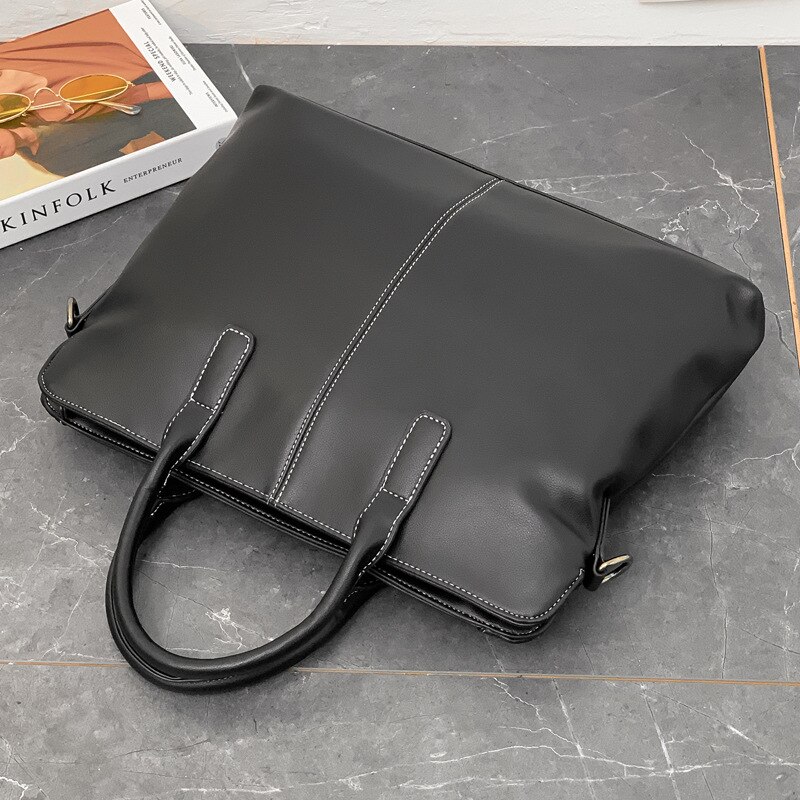 Xiao. P Mode Pu Lederen Laptoptas Business Handtassen Mannen Toevallige Eenvoudige Crossbody Tas Mannen Reizen Bruin Aktetas