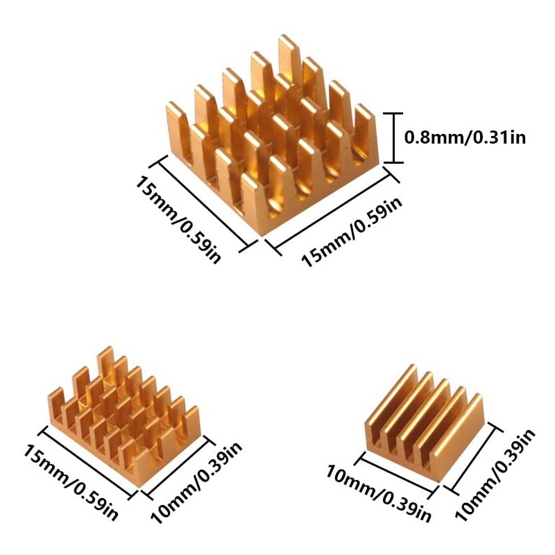 12pcs Raspberry Pi 4B Heat Sink Set For Raspberry Pi 4B Aluminum Radiator Cooling Kit Cooler For Raspberry Pi 4B Heatsink