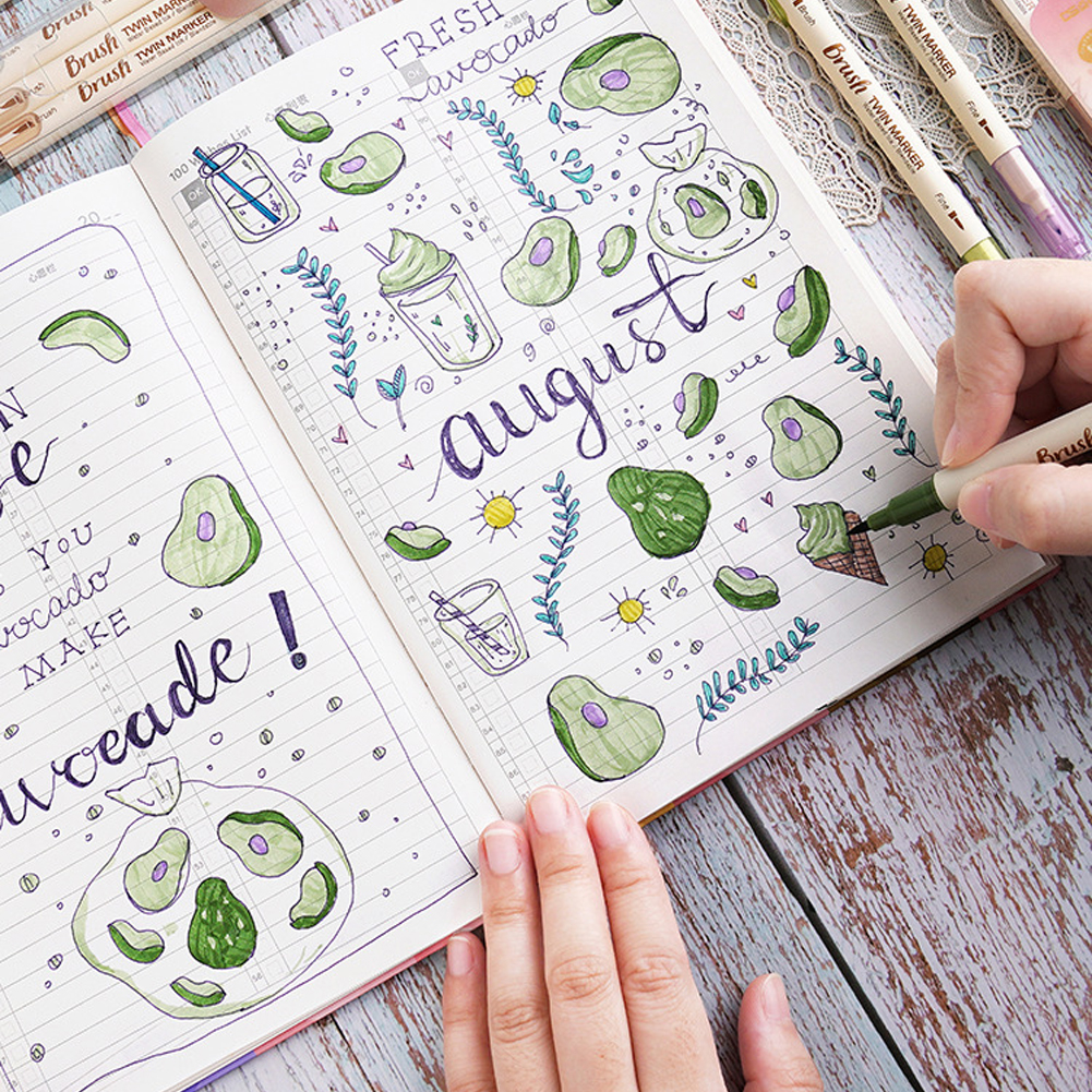 Juego de rotuladores de 7 colores, marcadores de arte, bolígrafo de fieltro de doble punta, bocetos, dibujo, Graffiti, Manga, suministros de arte escolar, 3 unids/set