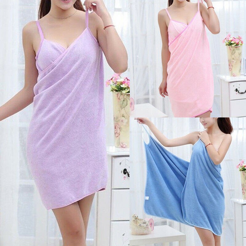 Slidstærkt tekstilhåndklæde til hjemmet kvinder klæder badehåndklæde kjole dame dame hurtigtørrende strand spa magisk nattøj sovende