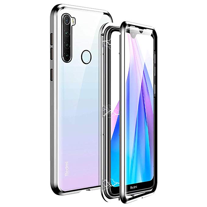 Coque 360 8 t 8t verre pour xiaomi redmi note 8t 8t protection arrière magnétique 8t métal: Note 8 / Argent