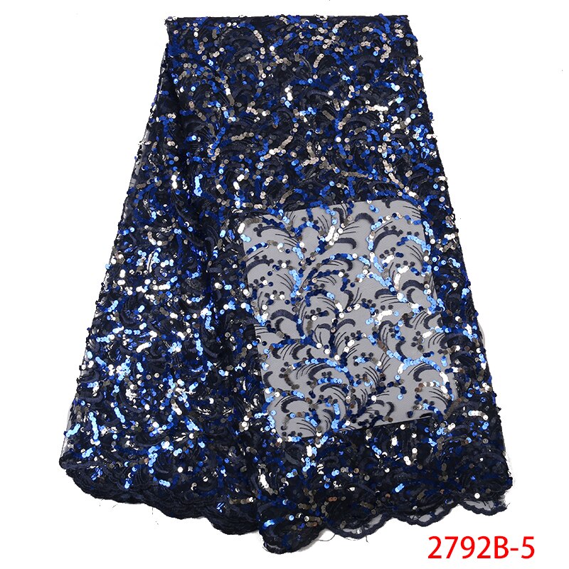 Pailletter blonderstof afrikansk tylstof blonder franske net snørebånd med sekvens til kjoler  ks2792b-1