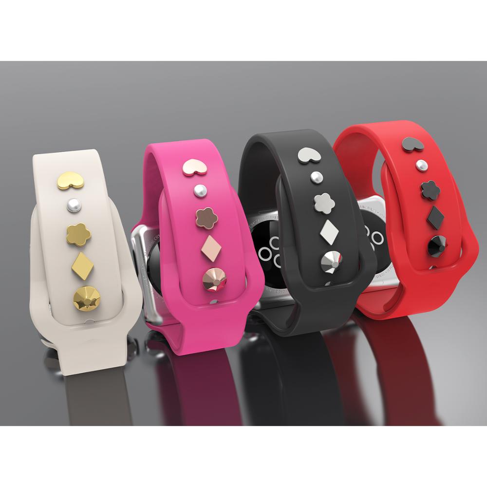 4 Stks/sets Metalen Decoratieve Studs Nagels Voor Horloge Band Compatibel Voor Slimme Horloge Band Strap 38Mm 40Mm 42mm 44Mm Series5/4/3/2/1