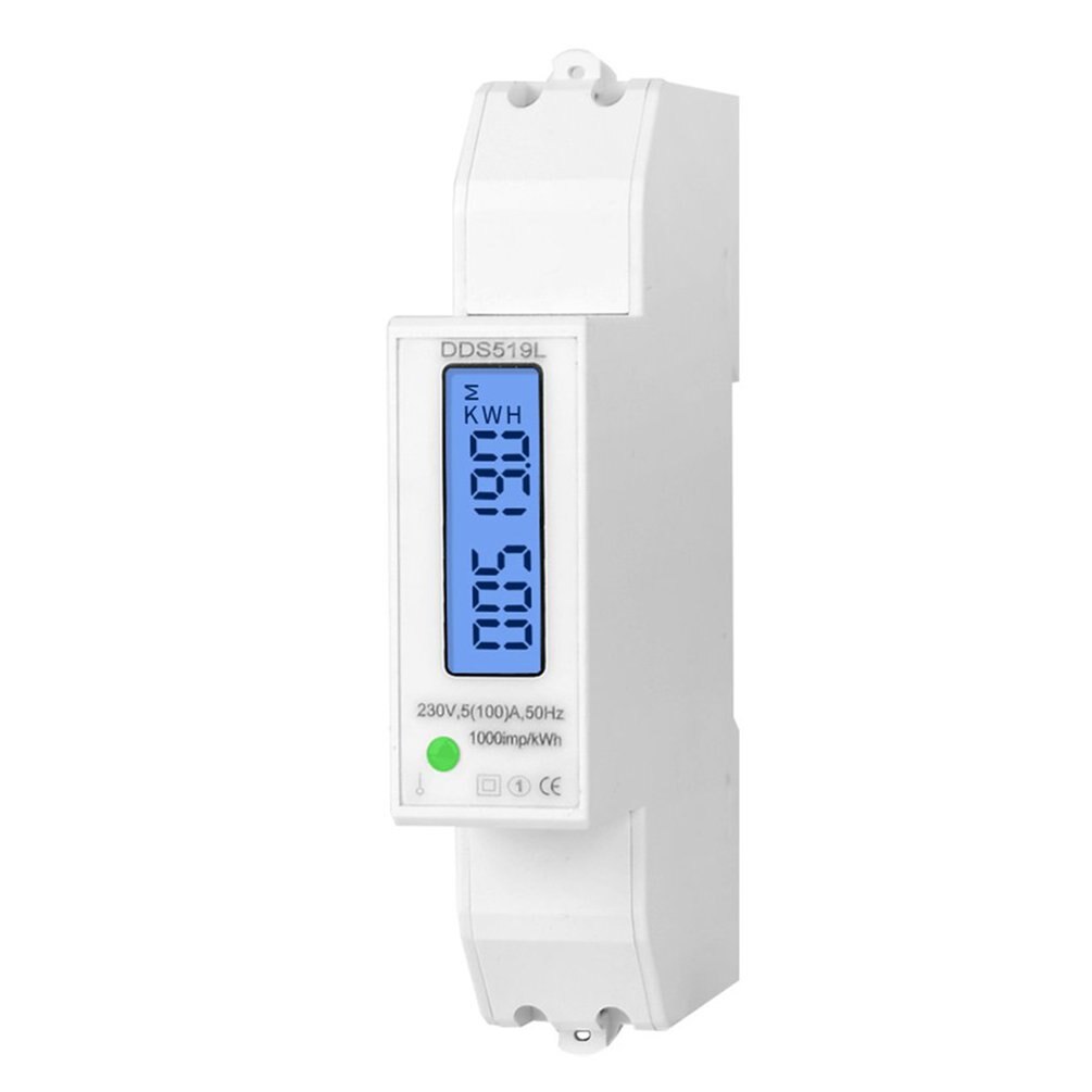 SINOTIMER Single Phase Energy Meter Guide Rail Digital Display Electric Wattmeter Backlight Power Meter Household Watt-Hour kWh
