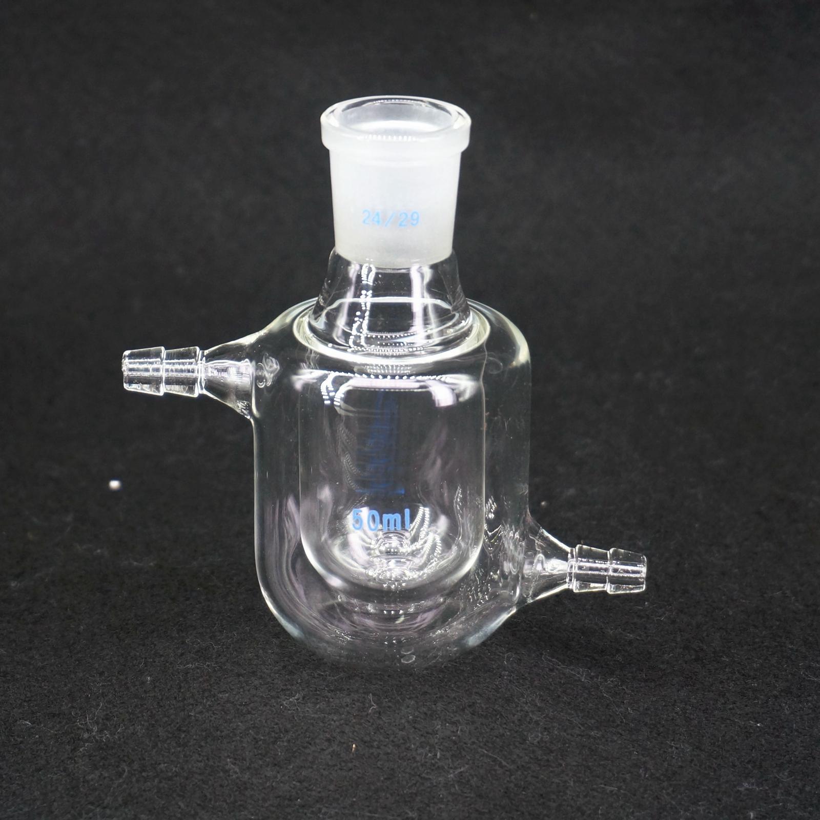 50ml Laboratory Jacketed Glass Double Layer Flask Reactor bottle lab kit tool