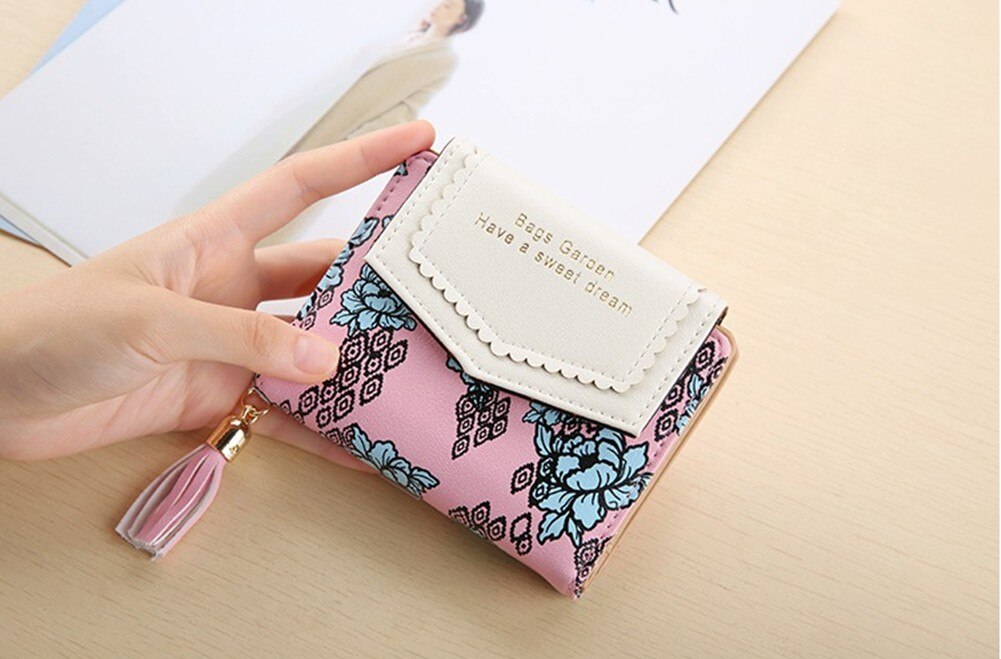 US Women Girls Short Wallet Coin Purse Organizer Pocket Small Credit Card Holder: 5