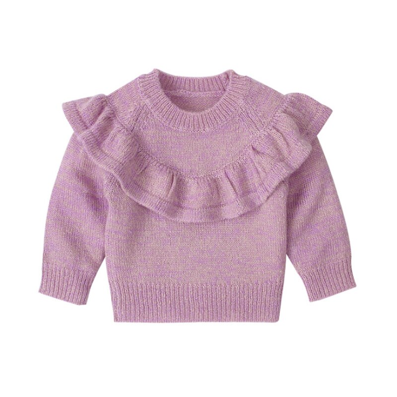 Ropa para bebé niña otoño , suéter tejido para niña con volantes, suéter de manga larga de algodón para niños pequeños, suéter para bebé, ropa de cárdigan: 18M