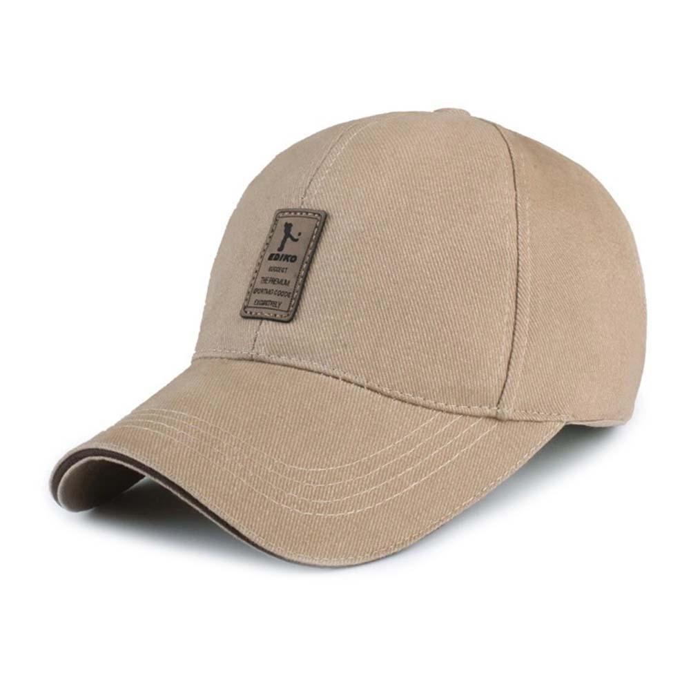 Sports Men Women Beach Cap Summer Plain Curved Outdoor Sun Block Baseball Cap Adjustable Hat: Dark Beige