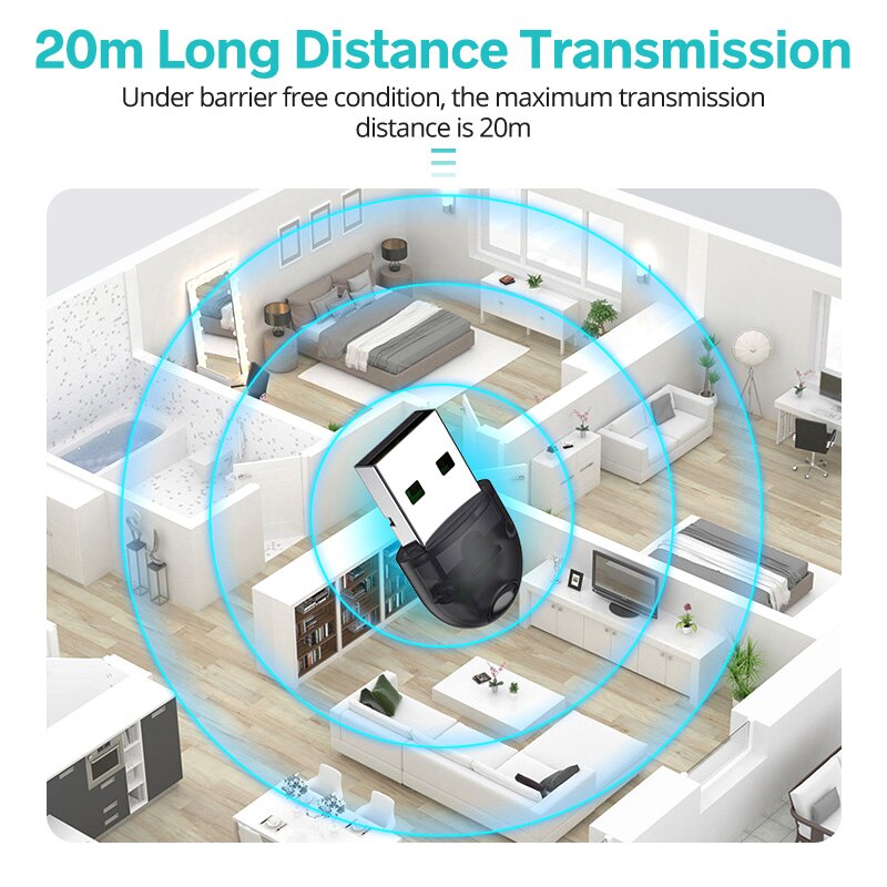 ANKNDO Usb 5.0 Bluetooth Adapter Earphone Transmiter Adaptador for Mini Pc Computer Laptop Printer Receiver Usb Receptor Dongle