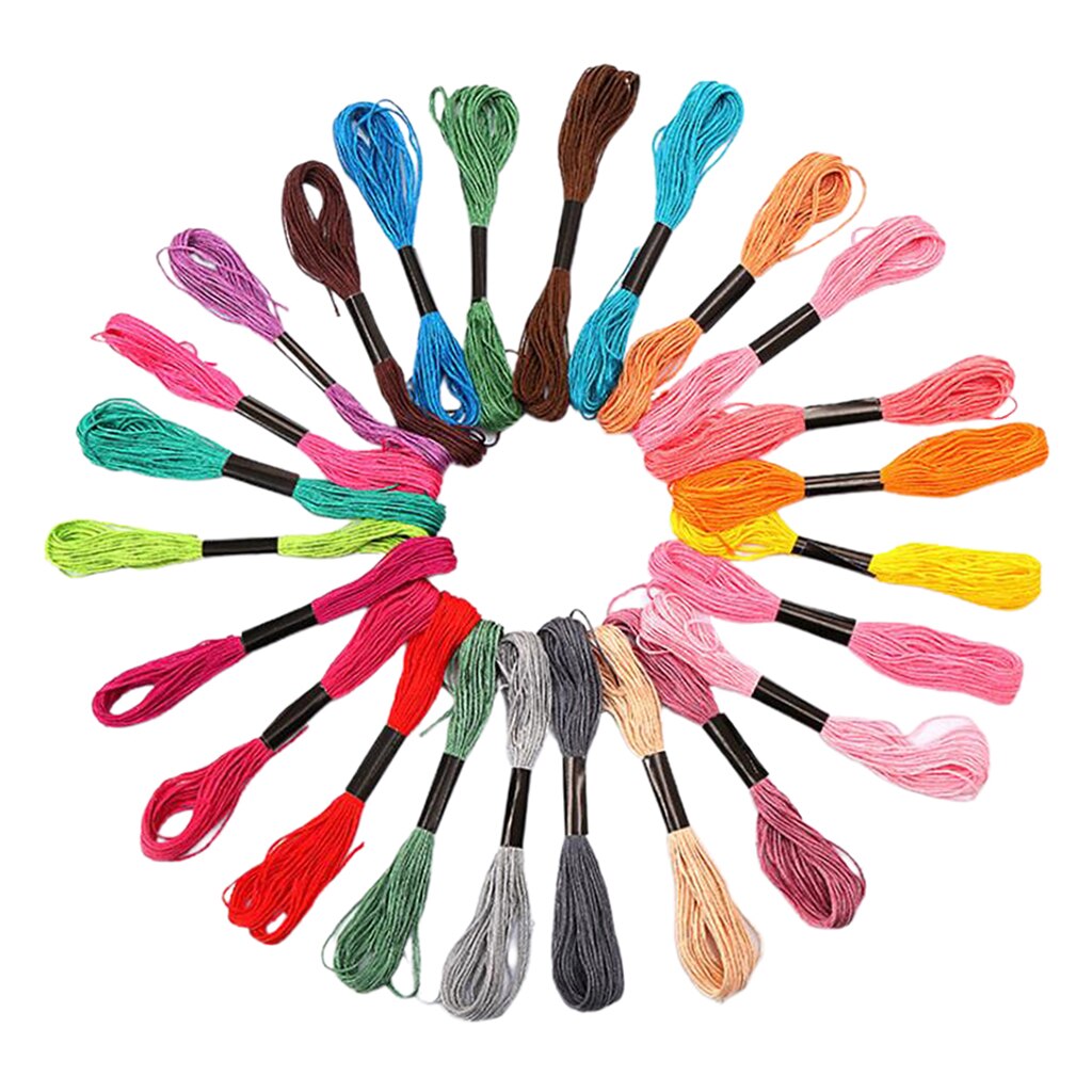 Embroidery Floss Kit 24/36Pcs Thread Bracelets Floss Rainbow Color Embroidery Floss Cross Stitch Thread Strings for Jewelry DIY