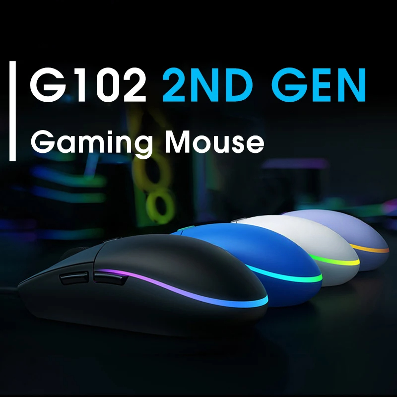 G102 G304 Wired Gaming Mouse RGB USB For PC Laptop Computer Ergonmic Mouse Gamer Mechanica Side Button