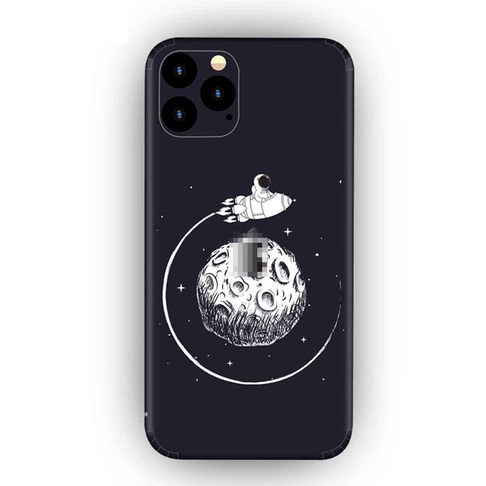 Śliczne kolorowe tylne naklejki na iPhone 11 Cartoon Phone Protector skórki cienka tylna folia dekoracyjna: zgniły zielony