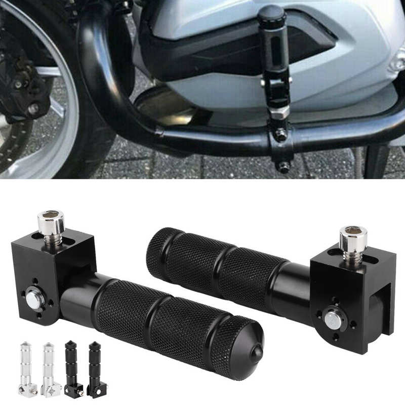 2Pcs Aluminum Pedals for Motorcycle Electric Car 8MM Universal 90 Degree Folding Support Rod Motorcycle Foot Peg Footrest