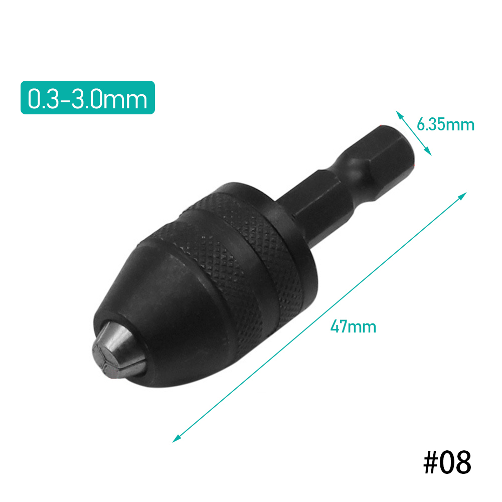 Boor Chuck Keyless Schroevendraaier Slagschroevendraaier Adapter Elektrische Micro Motor Klem Mini Chuck Armatuur Hex Shank Boren Adapter: Blauw
