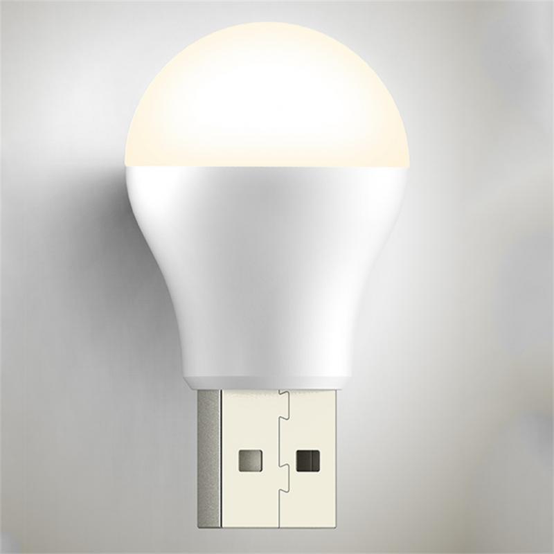 Big USB Plug Lamp Portable LED Light Mini Night Light Small Round Light Computer Power Bank Light Small Round Light: A-Warm Light
