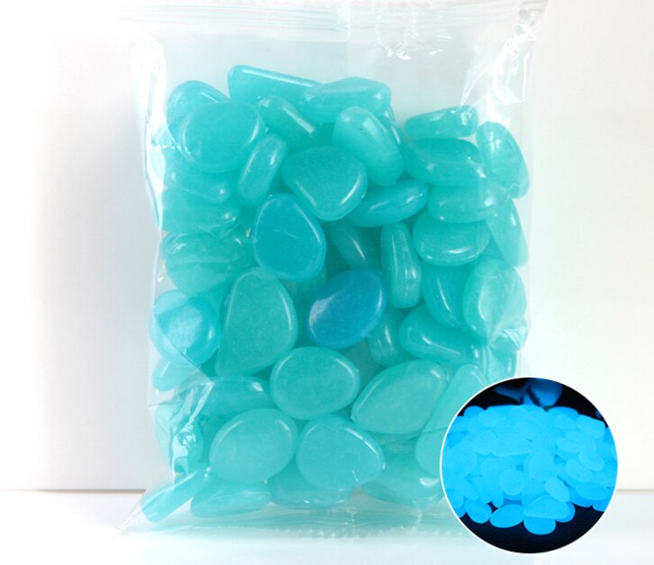 100 Pcs Tuin Decor Lichtgevende Speelgoed Stenen Glow In Dark Decoratieve Steentjes Outdoor Aquarium Decoratie Pebble Rotsen Aquarium: A7