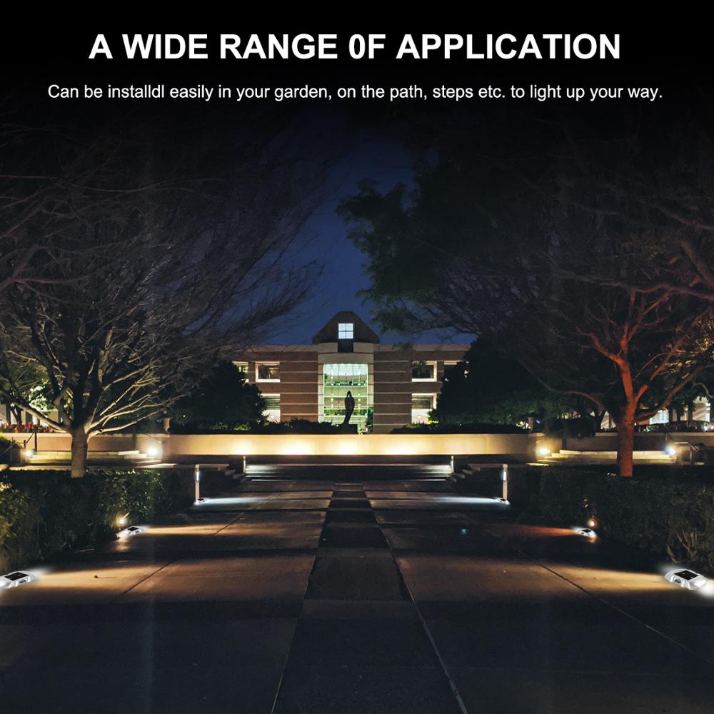 White Lighting Solar Powered Led Road Stud Driveway Pathway Stair Deck Dock Light