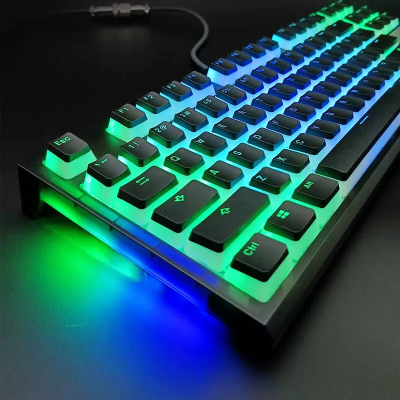 Keycaps Korean/Russian OEM PBT 117 Keys Pudding Keycap For Corsair MX Switch Mechanical Keyboard Gamer Backlit Keyboards Switch: black