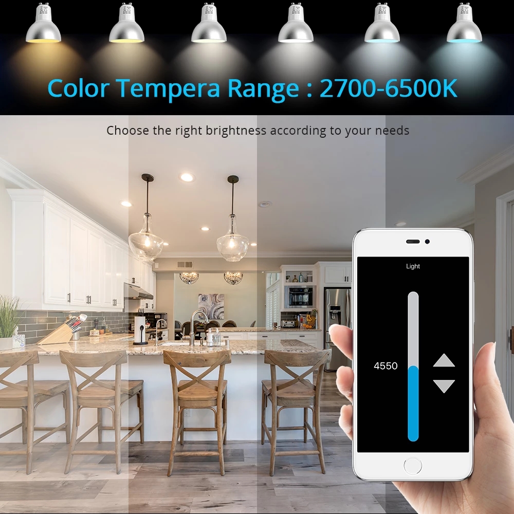 Zigbee 3.0 Gu10 Smart LED Bulb 5W RGBCW Work with Tuya SmartThings App Voice Control by Alexa Echo Plus Google Home