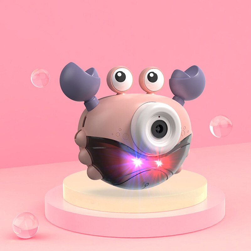 Krab Bad Speelgoed Bubble Bad Maker Voor De Bad Blaast Bellen Nummers Bubble Machine Peuter Kids Bad Speelgoed Camera Vorm J: Roze