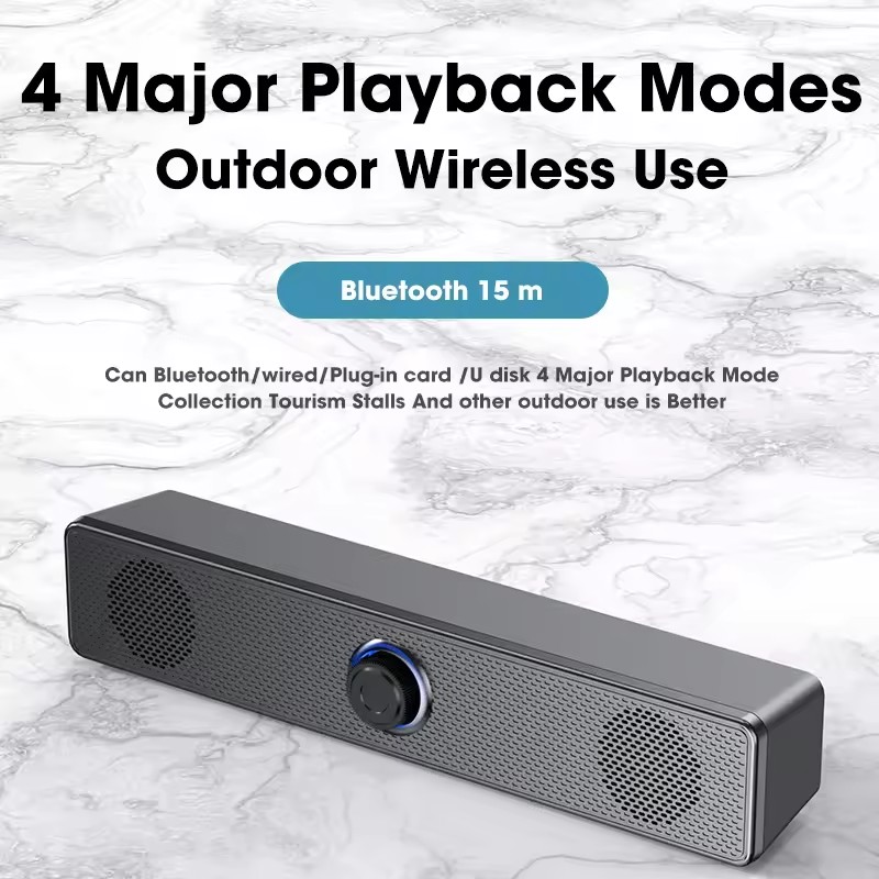 PC-soundbar Bekabelde en draadloze Bluetooth-luidspreker USB-aangedreven soundbar voor tv PC Laptop Gaming Home Theater Surround Audio-systeem