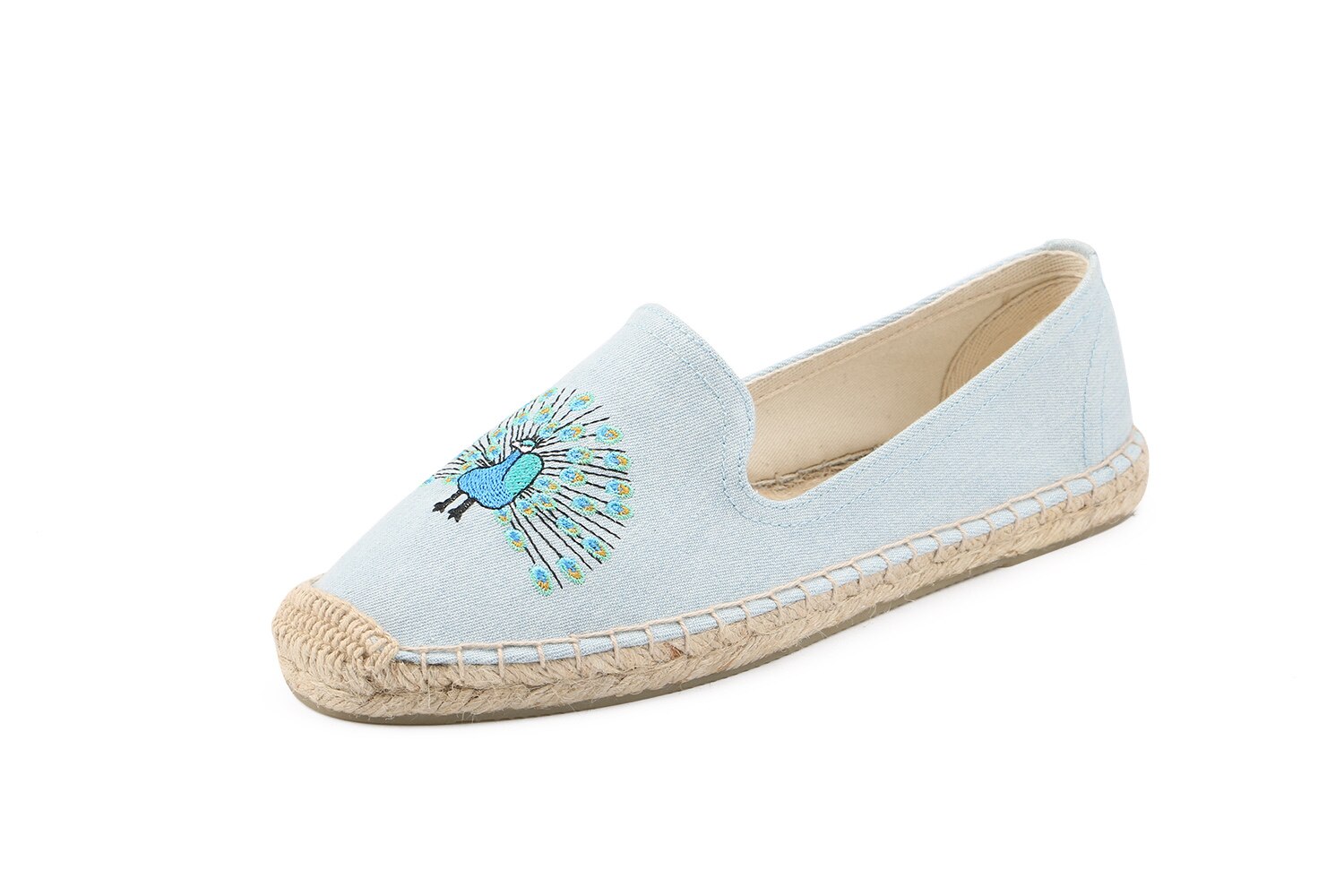 MInmclas Pauw Borduurwerk Comfortabele Slippers Womens Casual Espadrilles Schoenen Ademende Vlas Hennep Canvas voor Meisje Schoenen: 6
