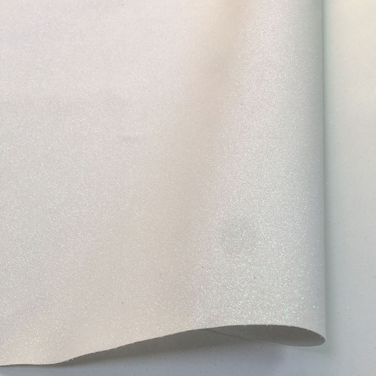 20*30CM Sparkly Fine Glitter PU Leatherette Sewing Fabric iridescent Sequins Faux Leather Craft Bows Bag Earring Making DIY: WHITE