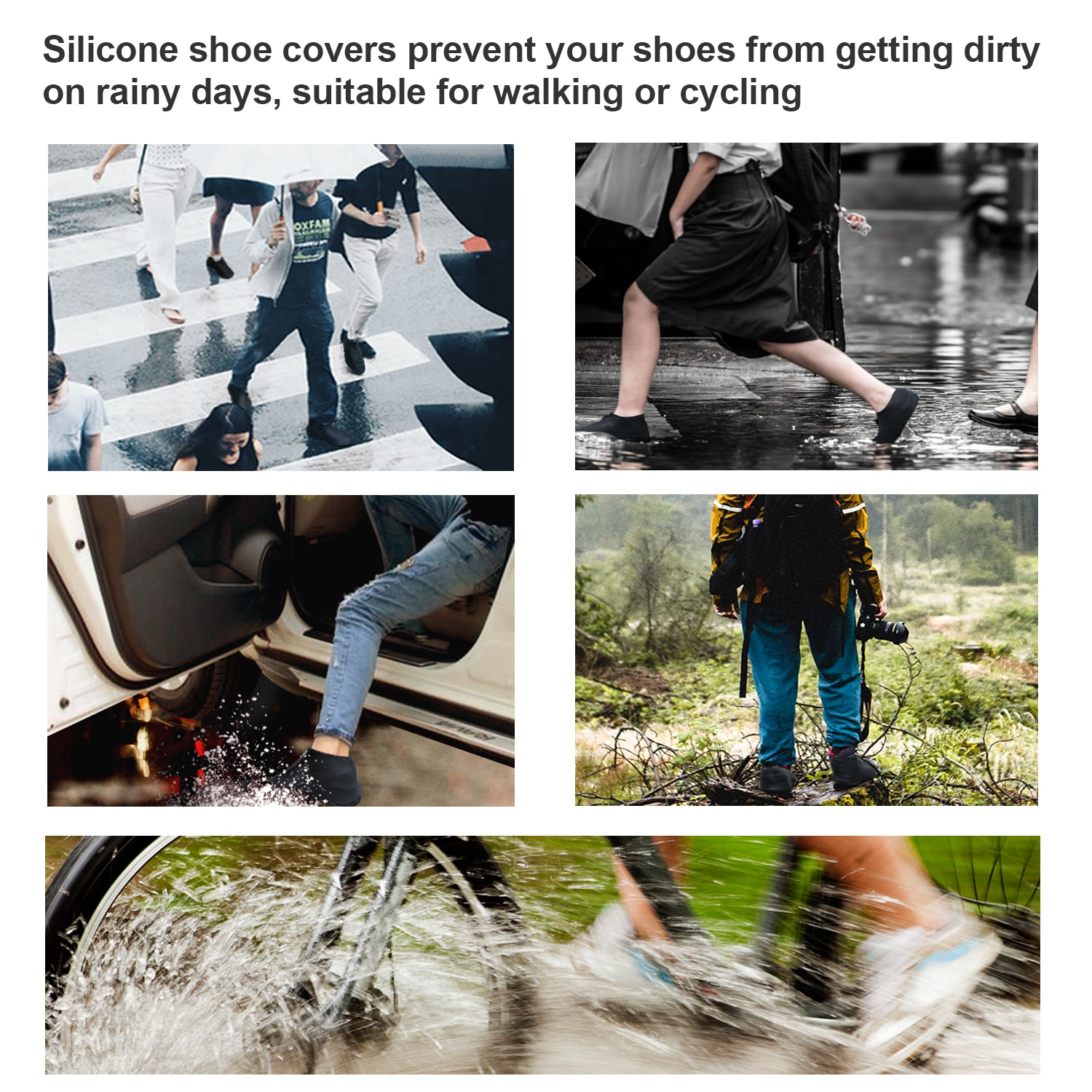 BXIO Siliconen Schoen Covers met Rits Outdoor Siliconen Laarzen Cover Mannen Waterdichte Overschoenen Antislip Schoenen Cover