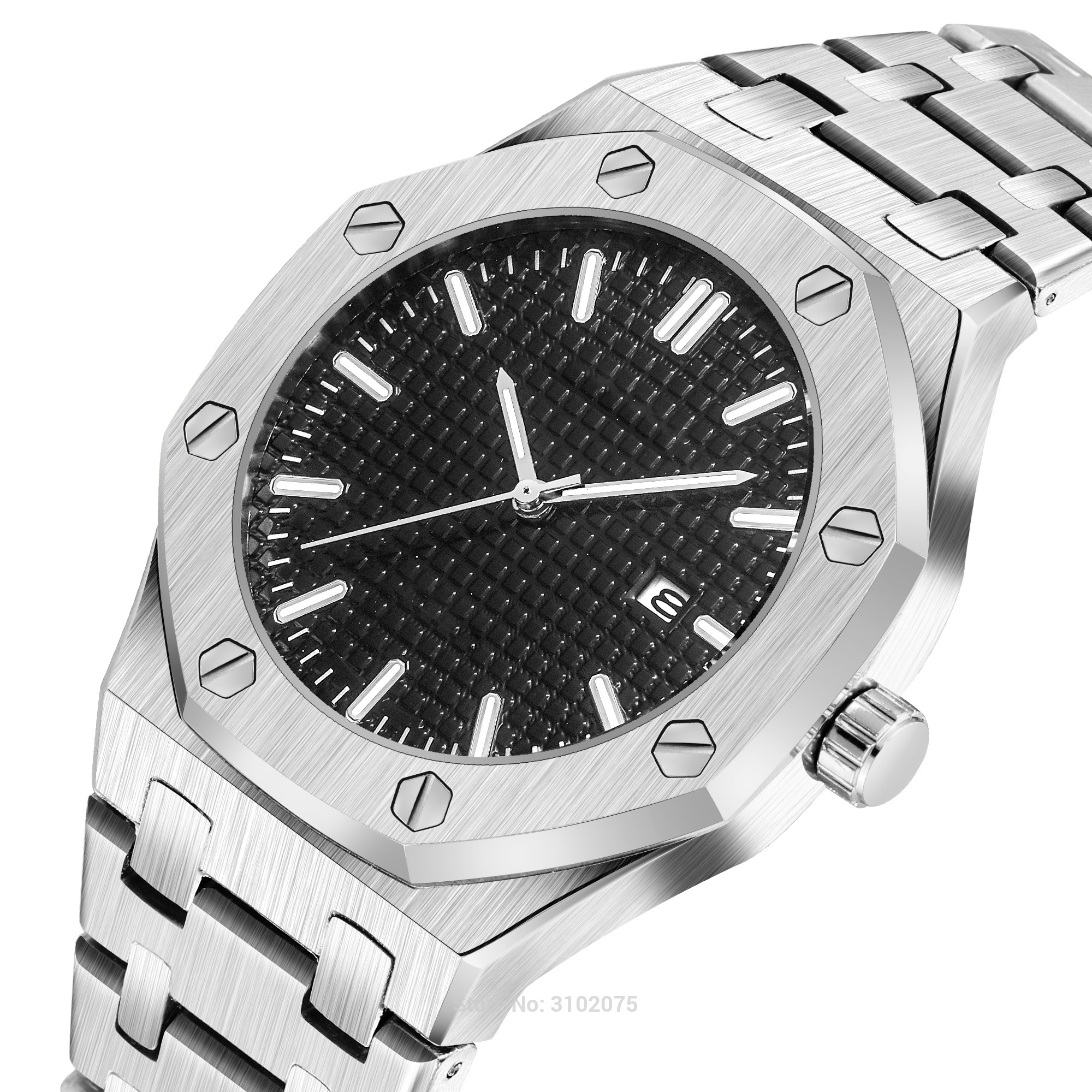 Best Verkopende Producten Horloge Voor Mannen Zilver Quartz Sport Horloges Waterdicht Relogio Masculino 40Mm