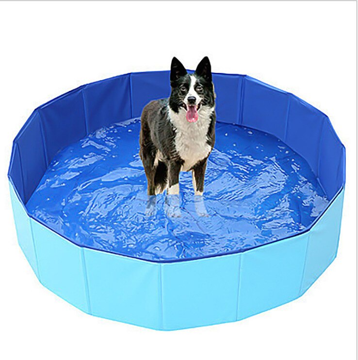 Dog Pool Foldable Dog Swimming Pool Pet Bath Swimming Tub Bathtub Pet Swimming Pool Collapsible Bathing Pool for Dogs Cats: Sky Blue / S-D80 x H20 cm