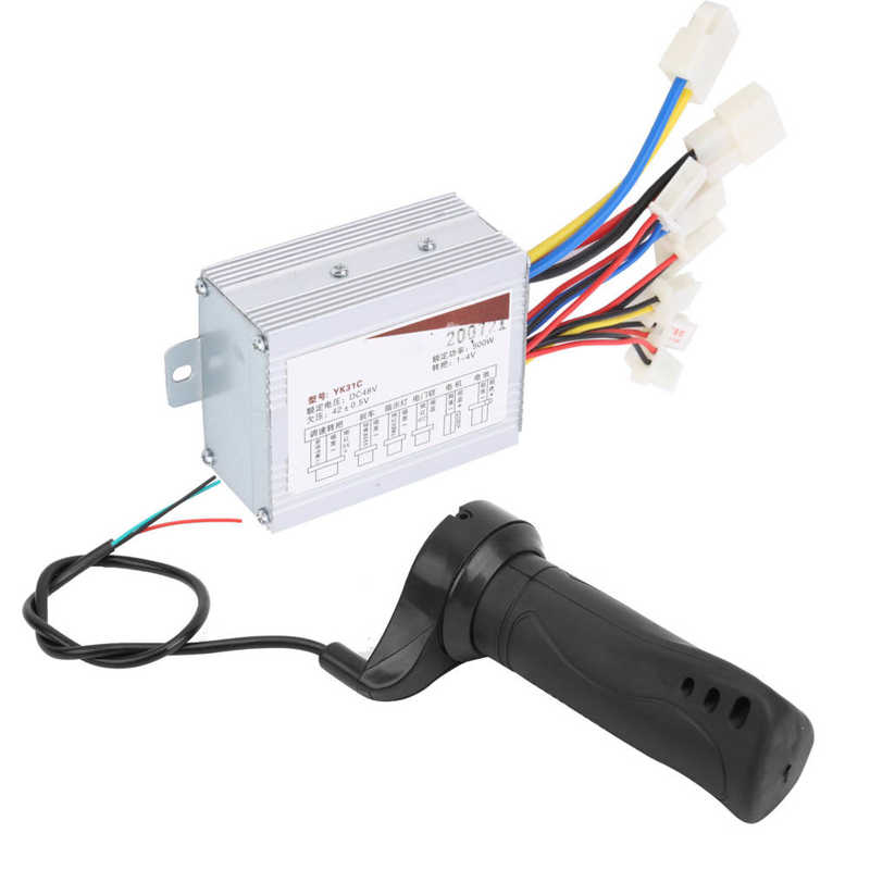 Elektrisk sykkel motor kontroller kit 36v/48v 500w e-bike brush controller kort kabel tommel gasshåndtak sett
