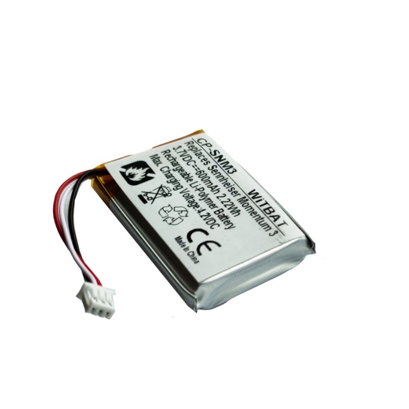Batterij Voor Sennheiser Momentum 2 &amp; 3 Draadloze Headset Li-Po Polymeer Oplaadbare Accumulator Pack Vervanging 3.7V 600Mah