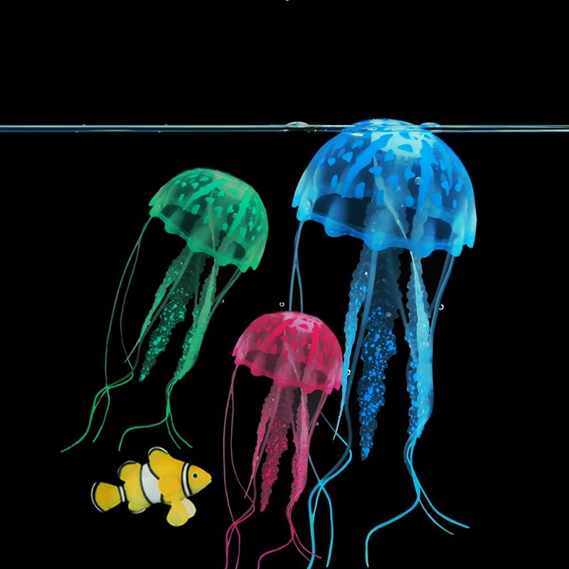 Gloeiende Effect Kunstmatige Kwallen Aquarium Aquarium Decoratie Mini Submarine Ornament 1Pcs