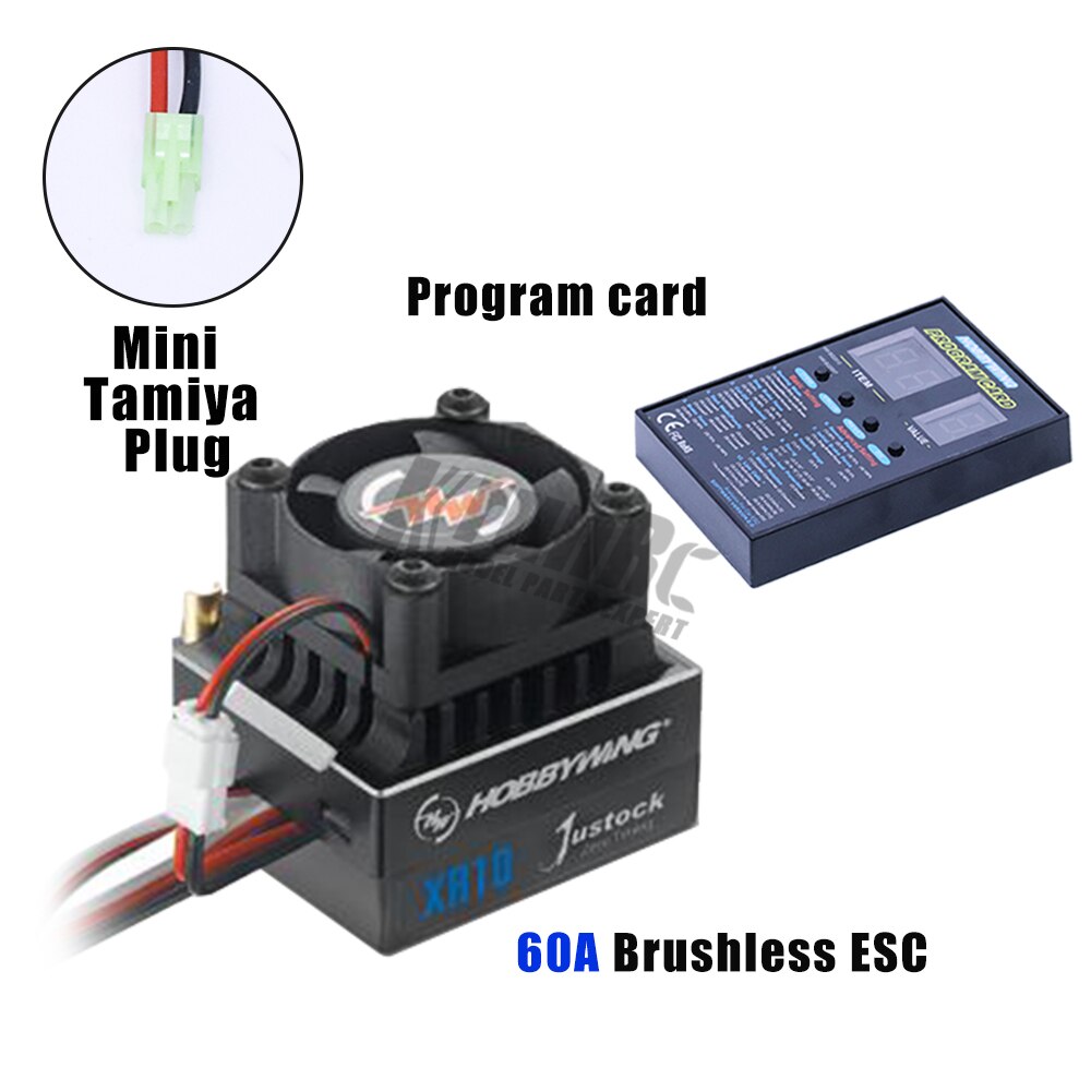 Hobbywing Xerun XR10 Justock 60A Sensored Brushless ESC Speed Controller for 1/10th 1/12thTouring Car/Buggy: Mini Tamiya ESC CARD