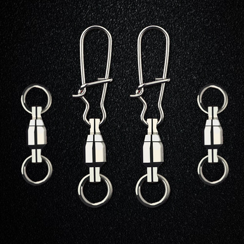 15 stücke Hohe Festigkeit Angeln Snap Wirbel Kugellager Wirbel Edelstahl Angeln Wirbel Salzwasser Korrosion Widerstand Barrel