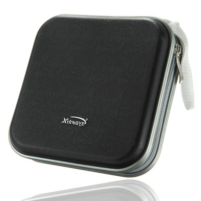 Estuche portátil de 40 discos de capacidad para DVD, bolsa de almacenamiento de CD para coche, mini bolsa de CD cuadrada de tela, caja de almacenamiento de disco de plástico para DVD: Negro