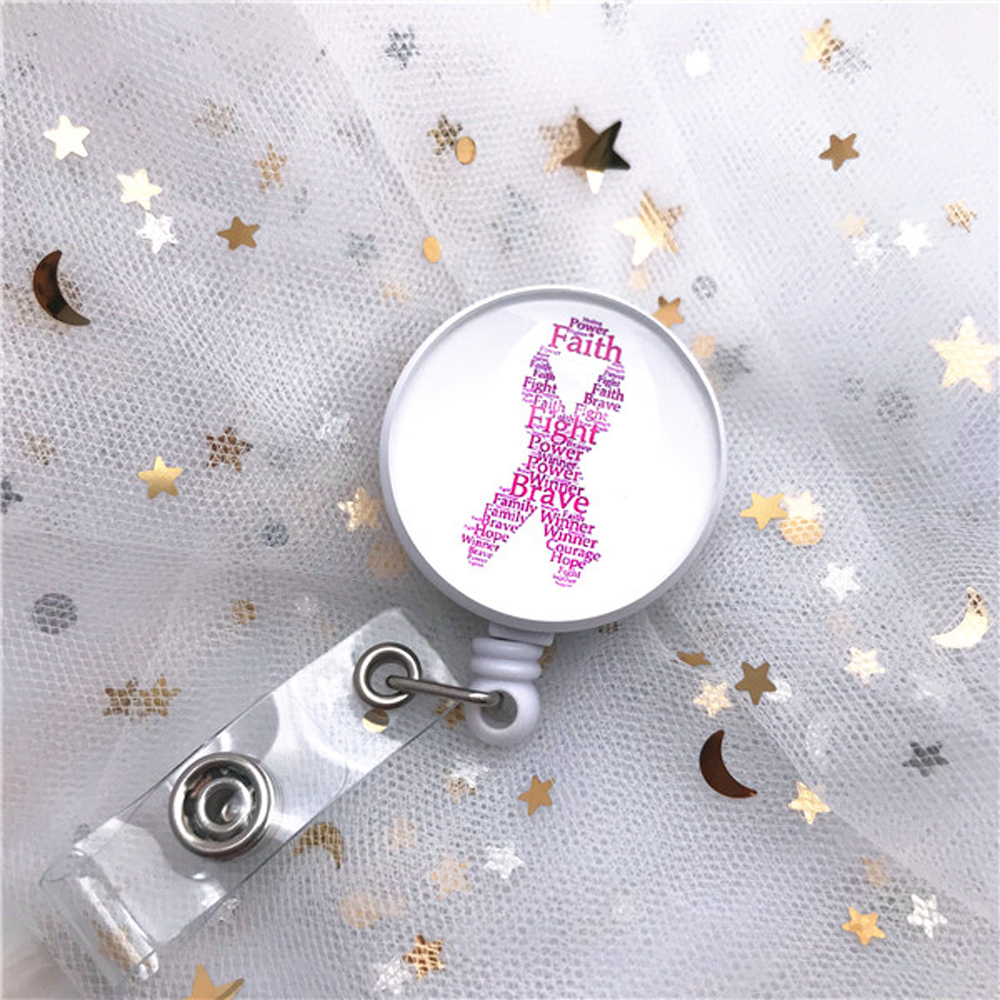 Hospital Cute Cartoon Reel Clip ID Card Retractable Badge Reel Nurse Doctor Badge Holder Name Card Holder: black