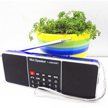 Bluetooth Stereo Portable FM Radio Speaker Music Player with TFCard USB Disk LED Screen Volume Control Rechargeable Loudspeaker: Blue