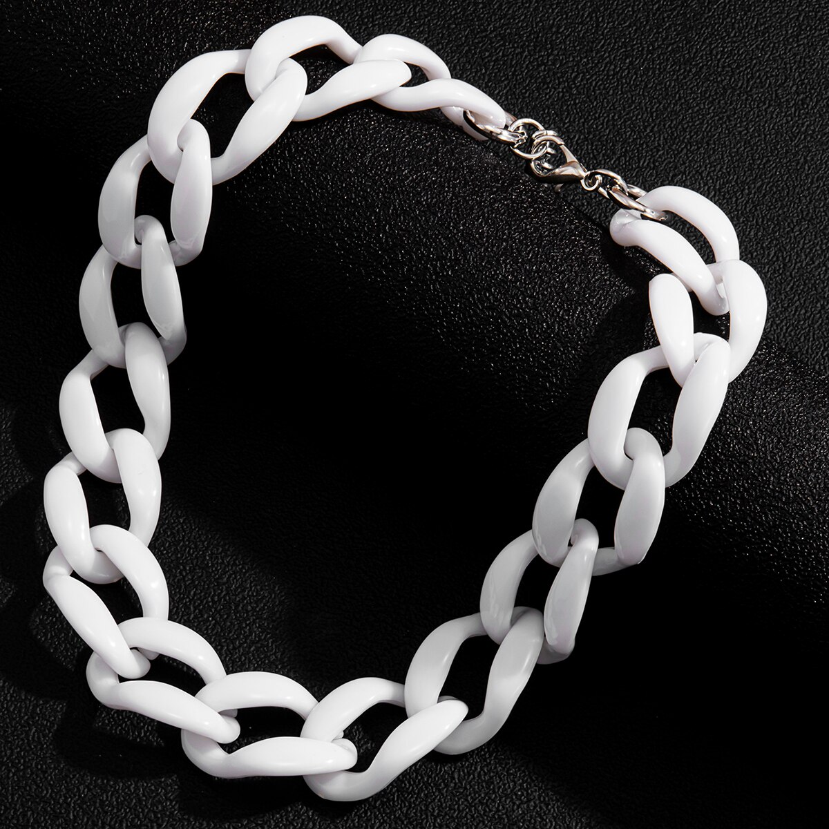 Shixin acrylic gothic short chunky choker necklace collar for women/men hip hop thick link chain necklaces on neck jewelry