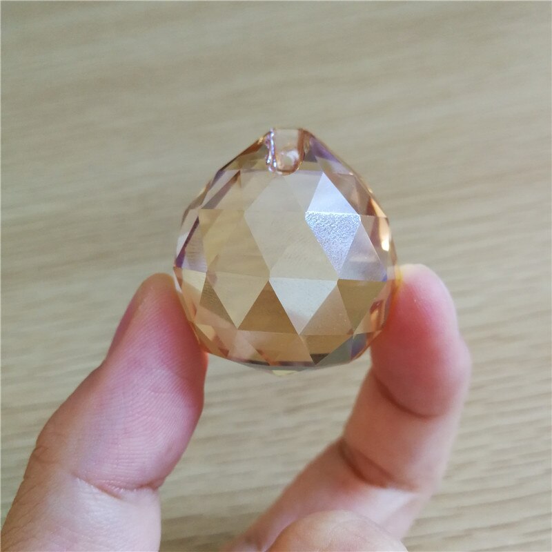 15mm-40mm Crystal Chandelier Ball Various Color 10 Pieces Glass Faceted Prisms Decorative Lighted Beads: Champagne / 30mm