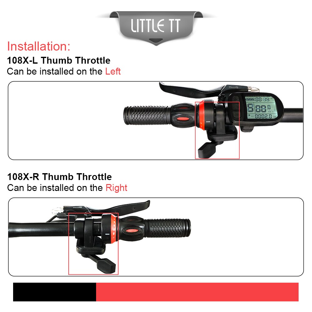 Electric Bicycle Finger Thumb Throttle ebike Whole Throttle Half Twist Throttle Handle for Electric Scooter Bike Conversion Kit