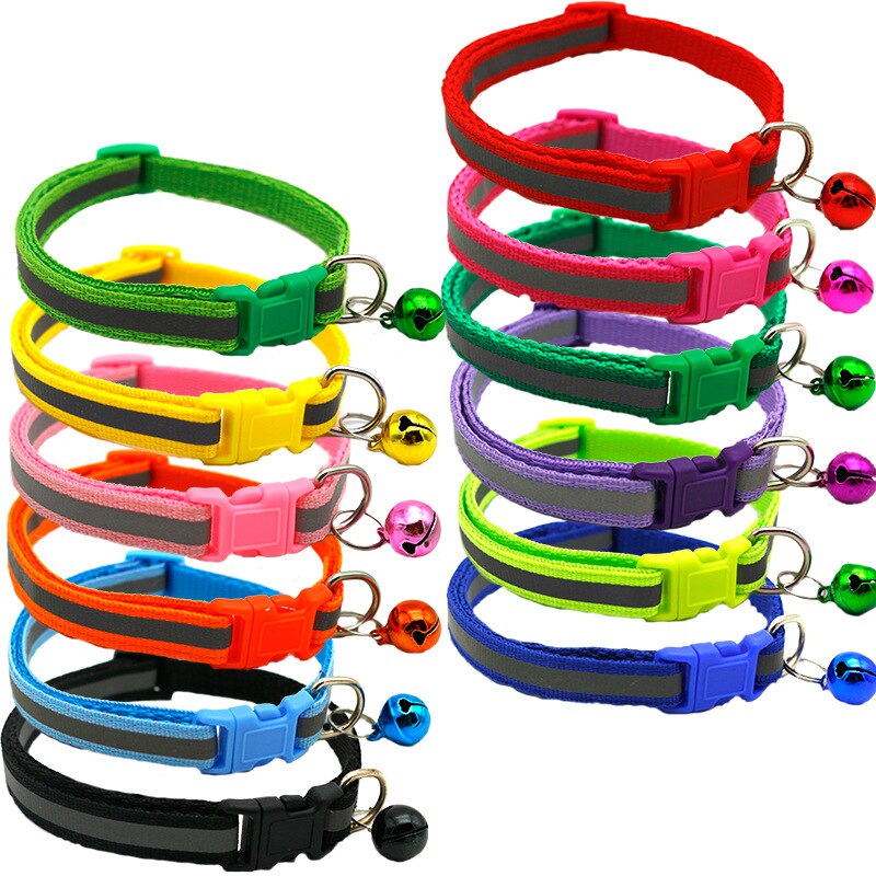 Verstelbare 1.0 Nylon Halsbanden Pet Halsbanden Met Bells Charm Ketting Kraag Voor Kleine Honden Kat Halsbanden Dierbenodigdheden: Default Title