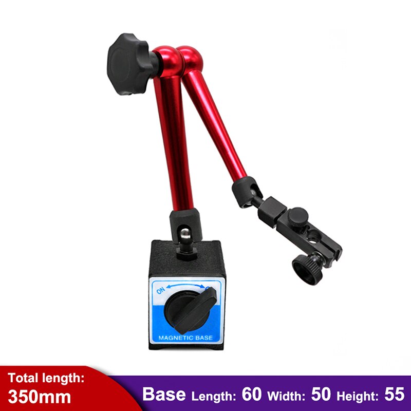 350mm Universal Large Dial Indicator Magnetic Stand Base Holder 0-0.8mm 0.01 Dial Test Comparator For Equipment Calibration: 350mm-60-50-55